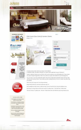 JS Sanders Collection Joomla VirtueMart Ecommerce Website